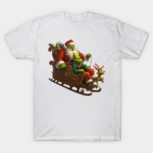 Green Santa and His Mischievous Crew T-Shirt